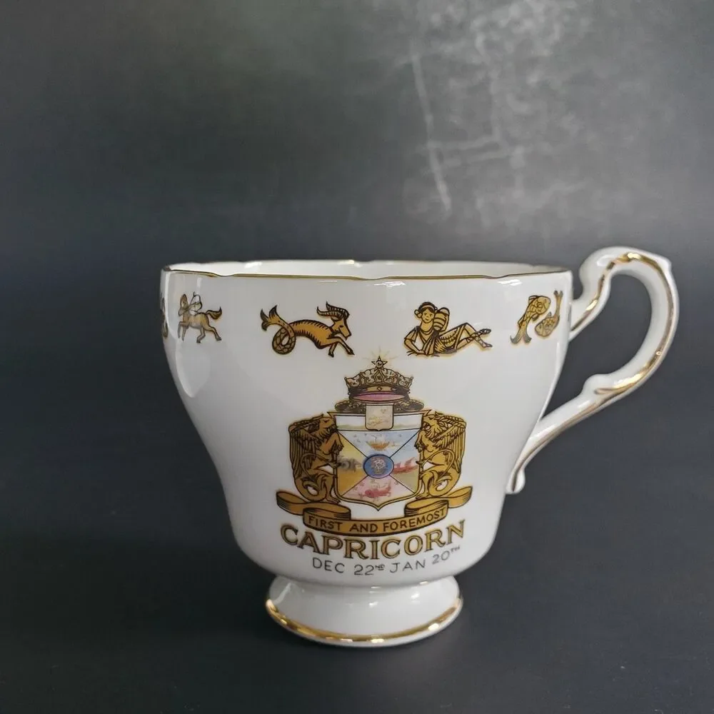 Capricorn 12/22-1/20 Teacup Saucer Astrology Zodiac Sign Regal Bone China Englan